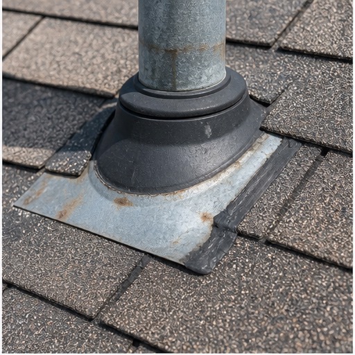 Missing shingles on a residential roof