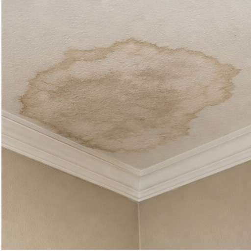 Interior ceiling stain from a roof leak